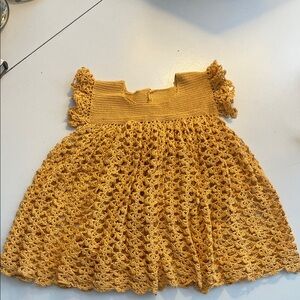 Yellow Crochet Baby Dress